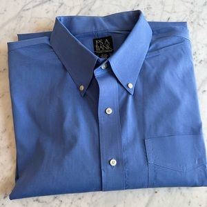 Jos.A Banks Dress Shirt Men’s Solid Blue Travers Collection 19/37
